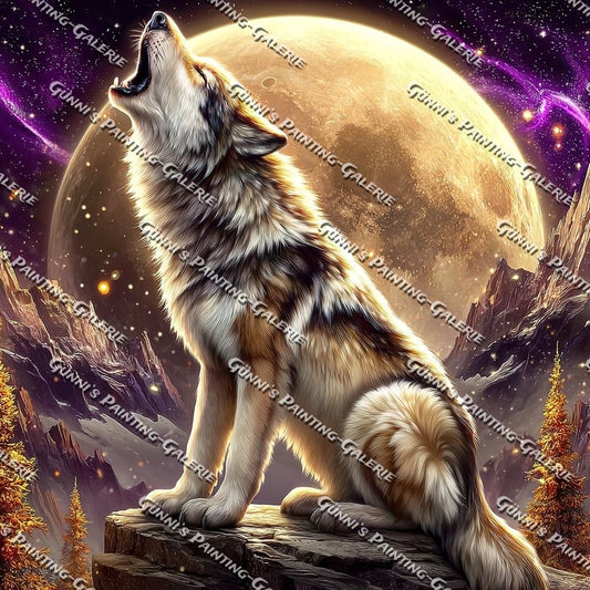 Der Wolf der Sternennacht by illumaris KI_Art 80x80 235 Farben