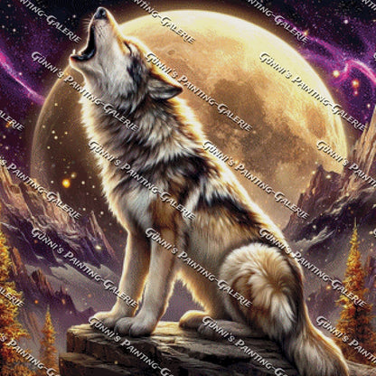 Der Wolf der Sternennacht by illumaris KI_Art 80x80 235 Farben