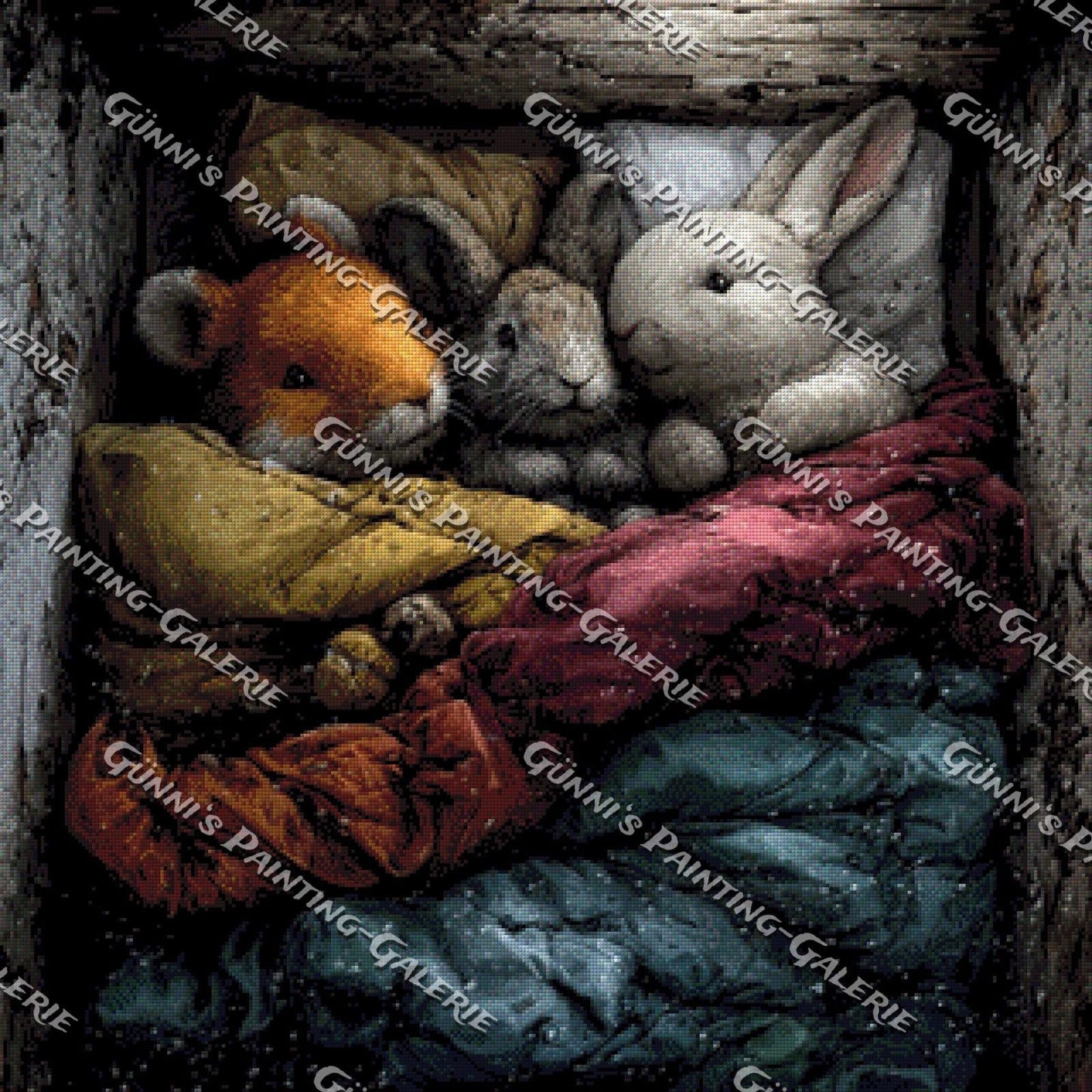 Kuschelfreunde im Winterschlaf by QN 80x80 165 Farben