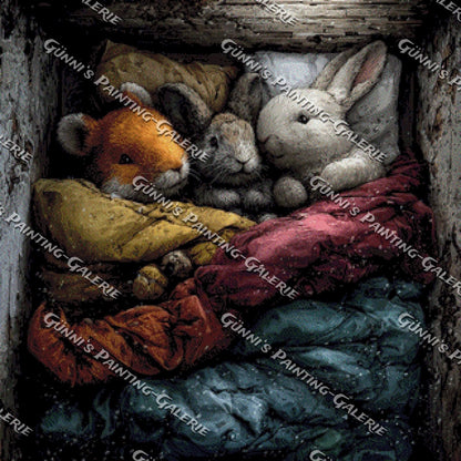 Kuschelfreunde im Winterschlaf by QN 80x80 165 Farben