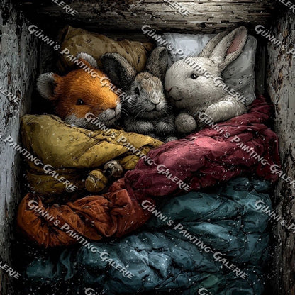 Kuschelfreunde im Winterschlaf by QN 80x80 165 Farben