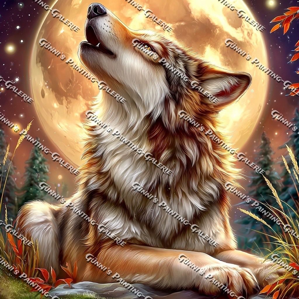 Wolf des Blütentals by illumaris KI_Art 80x80 240 Farben
