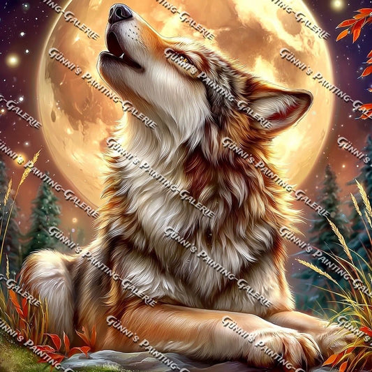 Wolf des Blütentals by illumaris KI_Art 80x80 240 Farben