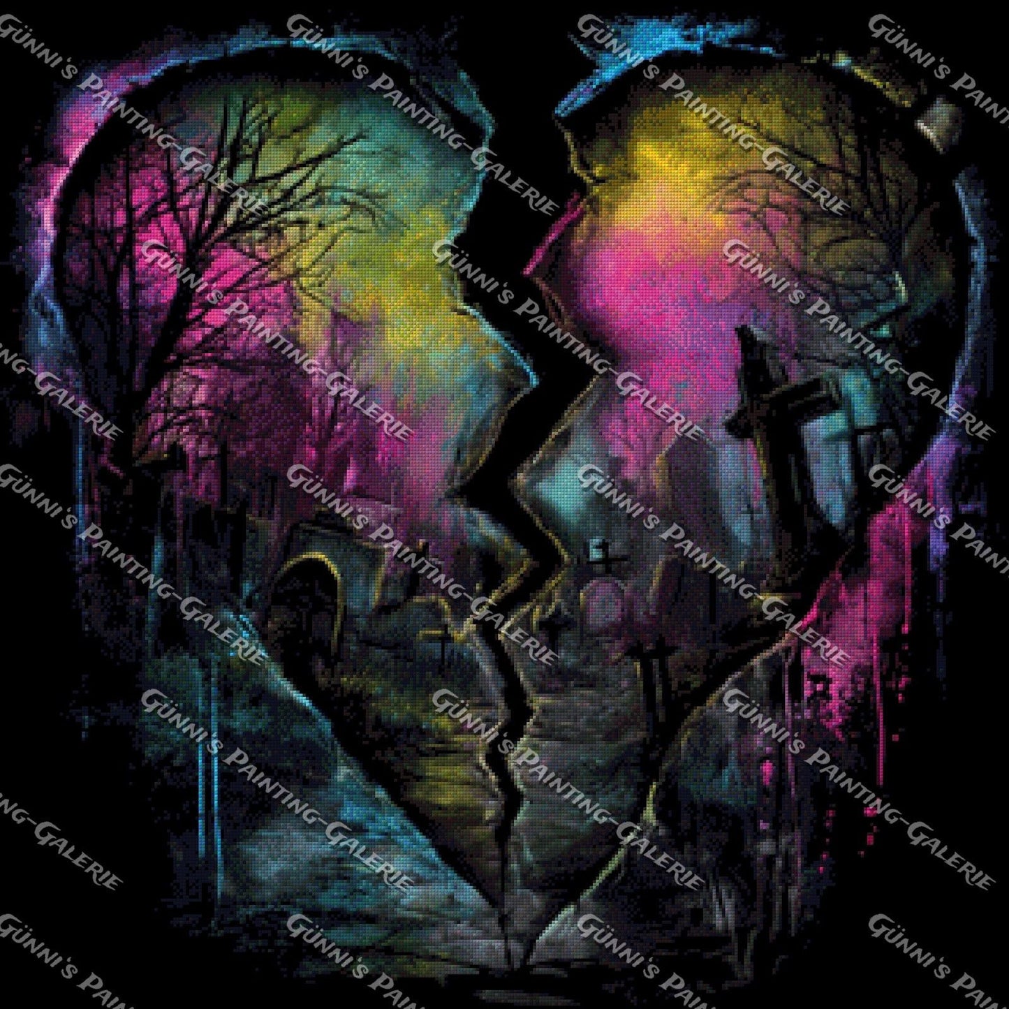 Zerbrochen zwischen Leben und Licht by Karla 80x80 205 Farben